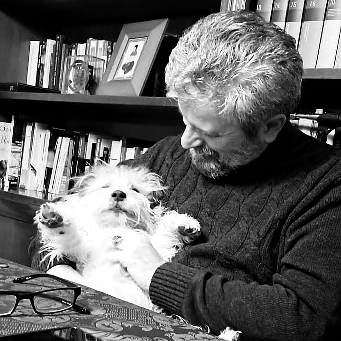 Sauro Tronconi con il suo cane